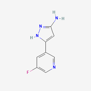 molecular formula C8H7FN4 B7975679 5-(5-Fluoro-pyridin-3-yl)-2H-pyrazol-3-ylamine 