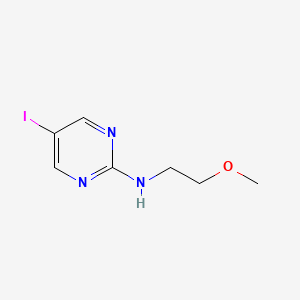 molecular formula C7H10IN3O B7975728 5-iodo-N-(2-methoxyethyl)pyrimidin-2-amine 