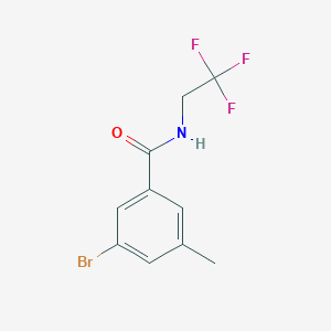 molecular formula C10H9BrF3NO B7975733 3-Bromo-5-methyl-N-(2,2,2-trifluoroethyl)benzamide 