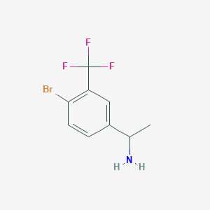 molecular formula C9H9BrF3N B7975753 1-[4-Bromo-3-(trifluoromethyl)phenyl]ethan-1-amine 