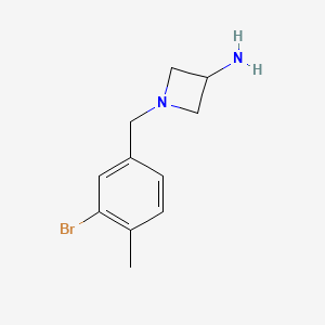 molecular formula C11H15BrN2 B7975778 1-[(3-Bromo-4-methylphenyl)methyl]azetidin-3-amine 