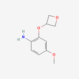 molecular formula C10H13NO3 B7975792 4-Methoxy-2-(oxetan-3-yloxy)aniline 