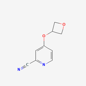 molecular formula C9H8N2O2 B7975802 4-(Oxetan-3-yloxy)pyridine-2-carbonitrile 
