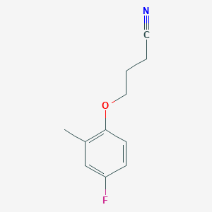 molecular formula C11H12FNO B7975861 4-(4-Fluoro-2-methyl-phenoxy)butanenitrile 