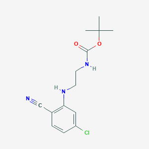 molecular formula C14H18ClN3O2 B7975925 tert-butyl N-[2-(5-chloro-2-cyanoanilino)ethyl]carbamate 