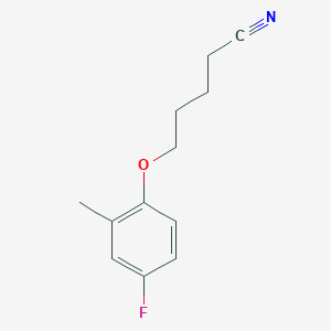 molecular formula C12H14FNO B7976025 5-(4-Fluoro-2-methyl-phenoxy)pentanenitrile 