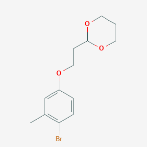 molecular formula C13H17BrO3 B7976039 2-[2-(4-Bromo-3-methyl-phenoxy)ethyl]-1,3-dioxane 
