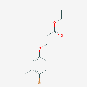 molecular formula C12H15BrO3 B7976063 Ethyl 3-(4-bromo-3-methylphenoxy)propanoate 