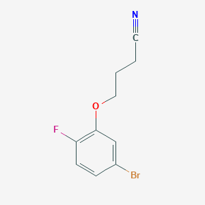 molecular formula C10H9BrFNO B7976076 4-(3-Bromo-6-fluoro-phenoxy)butanenitrile 