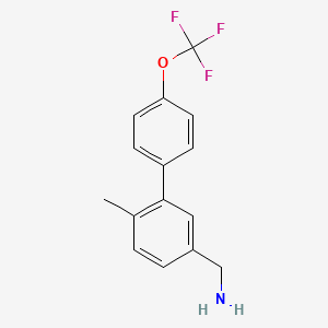 molecular formula C15H14F3NO B7976115 (6-Methyl-4'-(trifluoromethoxy)-[1,1'-biphenyl]-3-yl)methanamine 