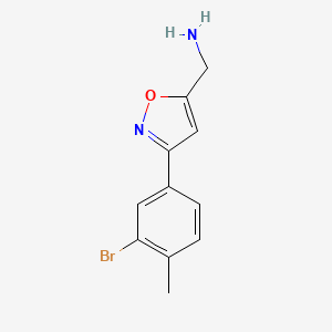 molecular formula C11H11BrN2O B7976119 [3-(3-Bromo-4-methylphenyl)-1,2-oxazol-5-yl]methanamine 