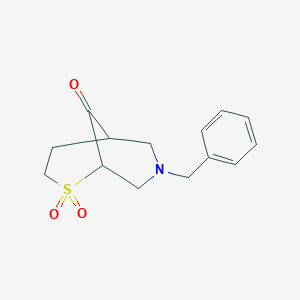 molecular formula C14H17NO3S B7976140 7-Benzyl-2lambda6-thia-7-azabicyclo[3.3.1]nonane-2,2,9-trione 