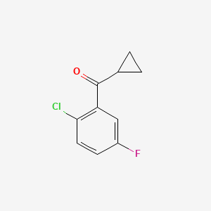 molecular formula C10H8ClFO B7976192 2-Chloro-5-fluorophenyl cyclopropyl ketone 