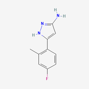 molecular formula C10H10FN3 B7976224 3-(4-Fluoro-2-methylphenyl)-1H-pyrazol-5-amine 