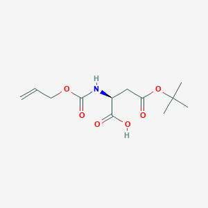 molecular formula C12H19NO6 B7976232 (S)-2-(((烯丙氧羰基)氨基)-4-(叔丁氧基)-4-氧代丁酸 