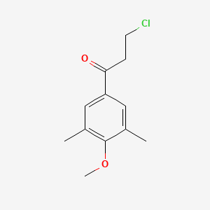 molecular formula C12H15ClO2 B7976243 3-Chloro-1-(4-methoxy-3,5-dimethylphenyl)propan-1-one 