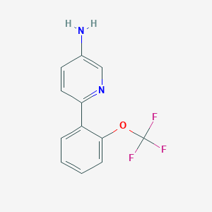 molecular formula C12H9F3N2O B7976286 3-Pyridinamine, 6-[2-(trifluoromethoxy)phenyl]- 