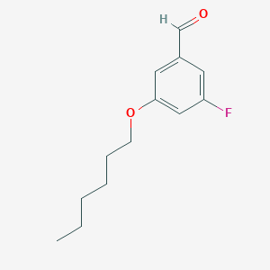 molecular formula C13H17FO2 B7976290 3-Fluoro-5-(hexyloxy)benzaldehyde 