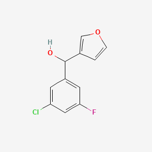 molecular formula C11H8ClFO2 B7976318 3-Chloro-5-fluorophenyl-(3-furyl)methanol 