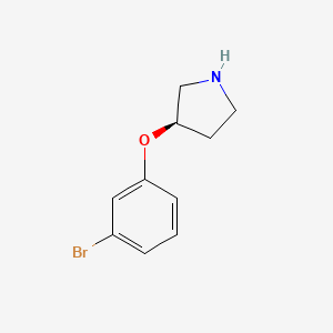 molecular formula C10H12BrNO B7976346 (R)-3-(3-Bromo-phenoxy)-pyrrolidine 