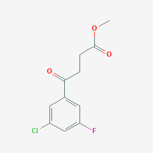 molecular formula C11H10ClFO3 B7976399 Methyl 4-(3-chloro-5-fluorophenyl)-4-oxobutyrate 