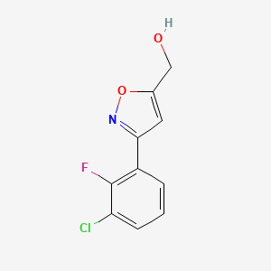 molecular formula C10H7ClFNO2 B7976429 5-Isoxazolemethanol, 3-(3-chloro-2-fluorophenyl)- CAS No. 1126636-82-5