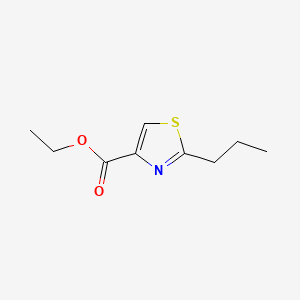 molecular formula C9H13NO2S B7976522 4-Thiazolecarboxylic acid, 2-propyl-, ethyl ester CAS No. 14819-39-7