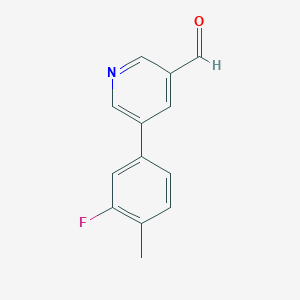 molecular formula C13H10FNO B7976558 5-(3-Fluoro-4-methylphenyl)pyridine-3-carbaldehyde 