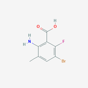 molecular formula C8H7BrFNO2 B7976642 2-Amino-5-bromo-6-fluoro-3-methylbenzoic Acid 