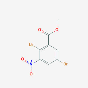 molecular formula C8H5Br2NO4 B7976727 Methyl 2,5-dibromo-3-nitrobenzoate 