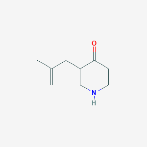 molecular formula C9H15NO B7976731 3-(2-Methylprop-2-en-1-yl)piperidin-4-one 