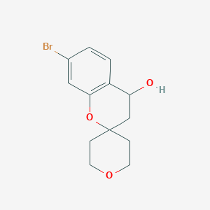 molecular formula C13H15BrO3 B7976742 7-Bromospiro[3,4-dihydrochromene-2,4'-oxane]-4-ol 
