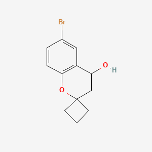 molecular formula C12H13BrO2 B7976753 6-Bromospiro[3,4-dihydrochromene-2,1'-cyclobutane]-4-ol 