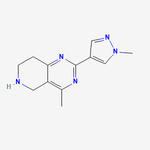 molecular formula C12H15N5 B7976763 4-methyl-2-(1-methyl-1H-pyrazol-4-yl)-5,6,7,8-tetrahydropyrido[4,3-d]pyrimidine 