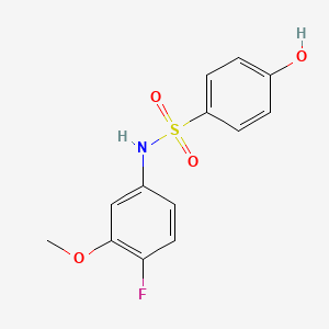 molecular formula C13H12FNO4S B7976777 N-(4-fluoro-3-methoxyphenyl)-4-hydroxybenzene-1-sulfonamide 