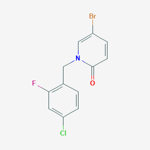 molecular formula C12H8BrClFNO B7976787 1-(4-chloro-2-fluorobenzyl)-5-bromopyridin-2(1H)-one 