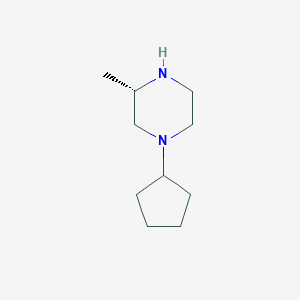 molecular formula C10H20N2 B7976825 (S)-1-Cyclopentyl-3-methyl-piperazine 