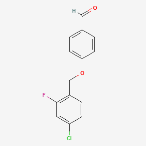 molecular formula C14H10ClFO2 B7976849 4-(4-Chloro-2-fluorobenzyloxy)benzaldehyde 