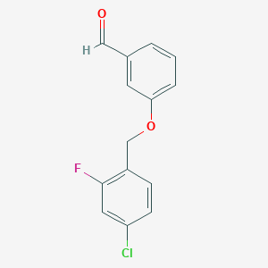 molecular formula C14H10ClFO2 B7976853 3-(4-Chloro-2-fluorobenzyloxy)benzaldehyde 