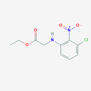 molecular formula C10H11ClN2O4 B7976876 Ethyl 2-((3-chloro-2-nitrophenyl)amino)acetate 