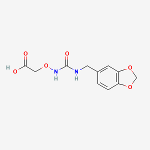 molecular formula C11H12N2O6 B7976919 2-(1,3-Benzodioxol-5-ylmethylcarbamoylamino)oxyacetic acid 