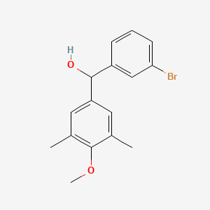 molecular formula C16H17BrO2 B7976941 3-Bromo-3',5'-dimethyl-4'-methoxybenzhydrol 