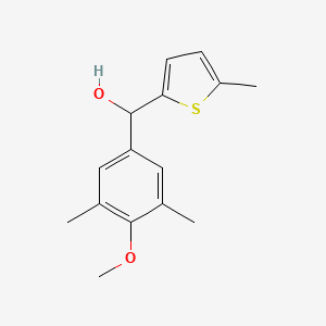 molecular formula C15H18O2S B7976977 3,5-Dimethyl-4-methoxyphenyl-(5-methyl-2-thienyl)methanol 