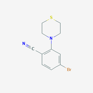 molecular formula C11H11BrN2S B7976996 4-Bromo-2-thiomorpholin-4-ylbenzonitrile 