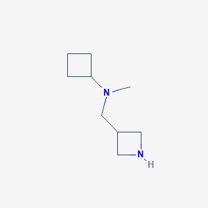 molecular formula C9H18N2 B7977144 N-(azetidin-3-ylmethyl)-N-methylcyclobutanamine 
