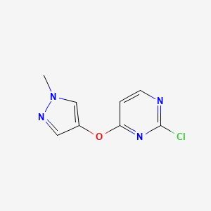 molecular formula C8H7ClN4O B7977160 2-Chloro-4-((1-methyl-1H-pyrazol-4-yl)oxy)pyrimidine 