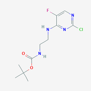 molecular formula C11H16ClFN4O2 B7977197 tert-Butyl (2-((2-chloro-5-fluoropyrimidin-4-yl)amino)ethyl)carbamate 