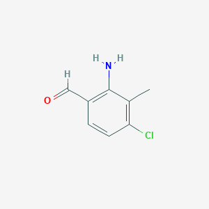molecular formula C8H8ClNO B7977206 2-Amino-4-chloro-3-methylbenzaldehyde 