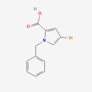 molecular formula C12H10BrNO2 B7977223 1-Benzyl-4-bromopyrrole-2-carboxylic acid 