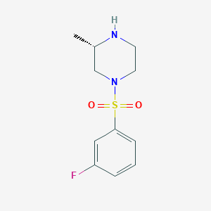 molecular formula C11H15FN2O2S B7977250 (S)-1-((3-Fluorophenyl)sulfonyl)-3-methylpiperazine hydrochloride 
